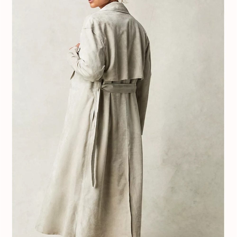 Blank NYC Free people Vegan Suede Trench Coat - Picture 3 of 16